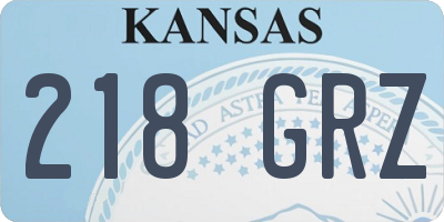 KS license plate 218GRZ