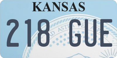 KS license plate 218GUE