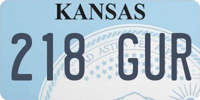 KS license plate 218GUR
