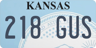 KS license plate 218GUS