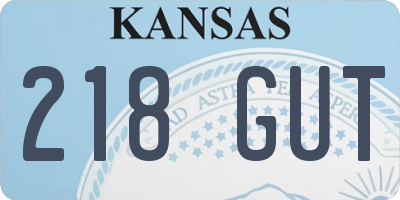 KS license plate 218GUT
