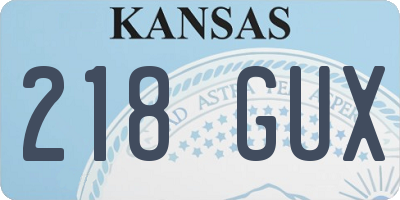 KS license plate 218GUX