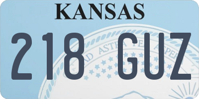 KS license plate 218GUZ