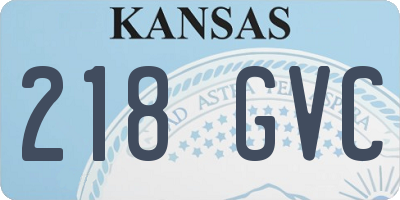 KS license plate 218GVC