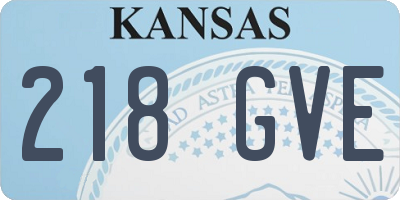 KS license plate 218GVE
