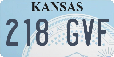 KS license plate 218GVF
