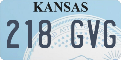 KS license plate 218GVG