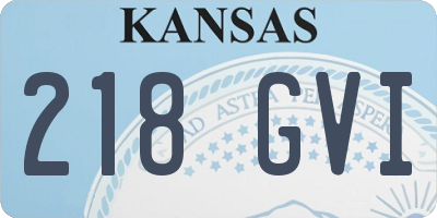 KS license plate 218GVI