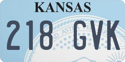 KS license plate 218GVK