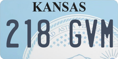 KS license plate 218GVM
