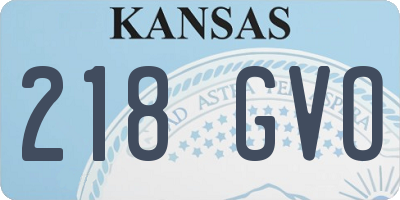 KS license plate 218GVO
