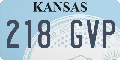 KS license plate 218GVP