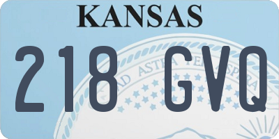 KS license plate 218GVQ