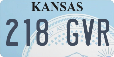 KS license plate 218GVR
