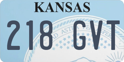 KS license plate 218GVT