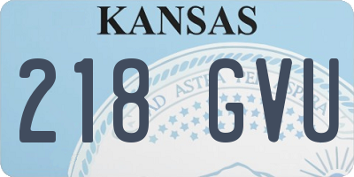 KS license plate 218GVU