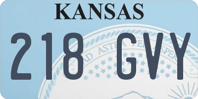 KS license plate 218GVY