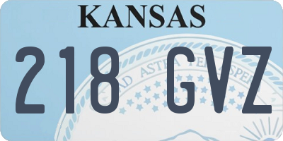 KS license plate 218GVZ