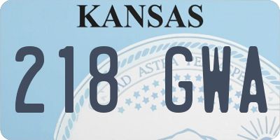 KS license plate 218GWA