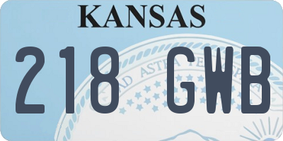 KS license plate 218GWB