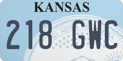 KS license plate 218GWC