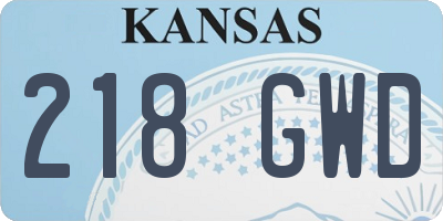 KS license plate 218GWD