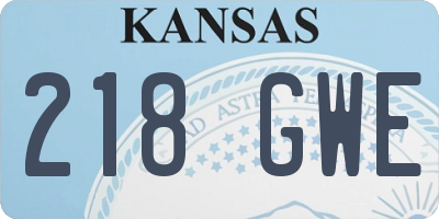 KS license plate 218GWE
