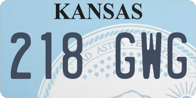 KS license plate 218GWG