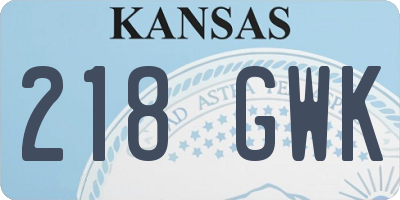 KS license plate 218GWK