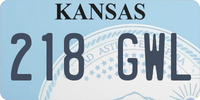 KS license plate 218GWL