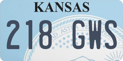 KS license plate 218GWS