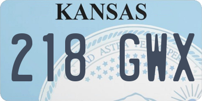 KS license plate 218GWX