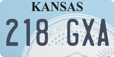 KS license plate 218GXA