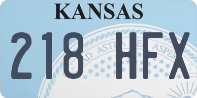 KS license plate 218HFX