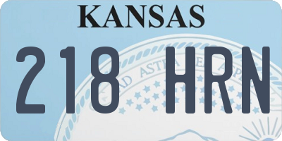 KS license plate 218HRN