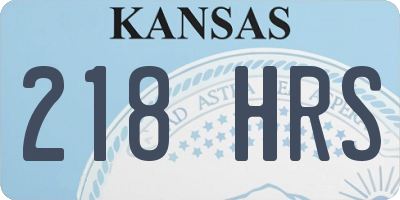 KS license plate 218HRS