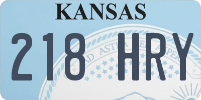 KS license plate 218HRY