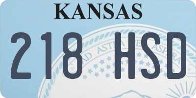 KS license plate 218HSD