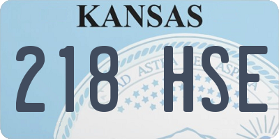 KS license plate 218HSE