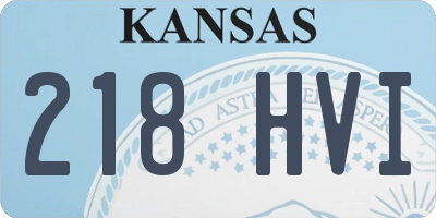 KS license plate 218HVI