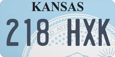 KS license plate 218HXK