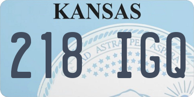 KS license plate 218IGQ