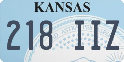 KS license plate 218IIZ