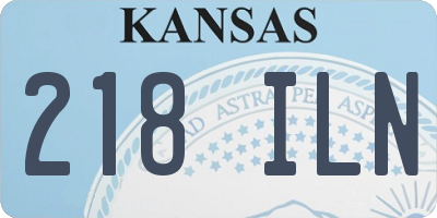 KS license plate 218ILN