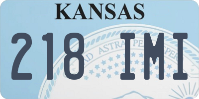 KS license plate 218IMI