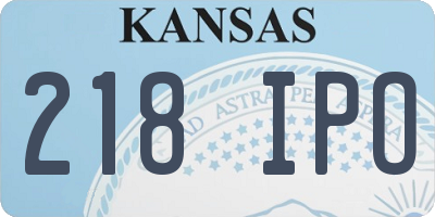 KS license plate 218IPO