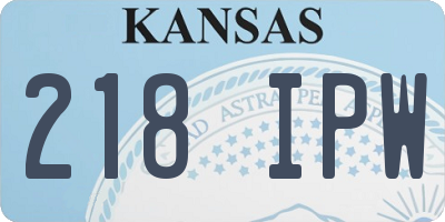 KS license plate 218IPW