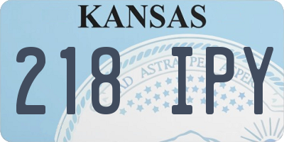 KS license plate 218IPY