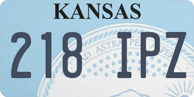 KS license plate 218IPZ