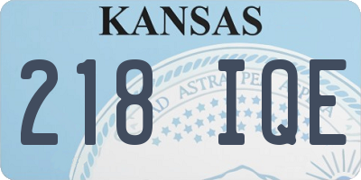 KS license plate 218IQE